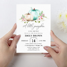 Invitación Nuestra pequeña calabaza elegante Baby Shower