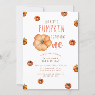 Invitación Nuestra pequeña calabaza está cumpliendo un año In