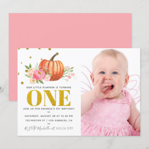 Invitación Nuestra pequeña calabaza Fiesta de bebé de primer 