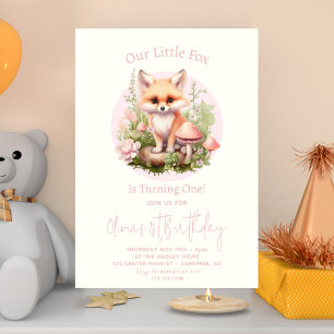 Invitación Nuestra pequeña casa de zorros Cottagecore 1er cum