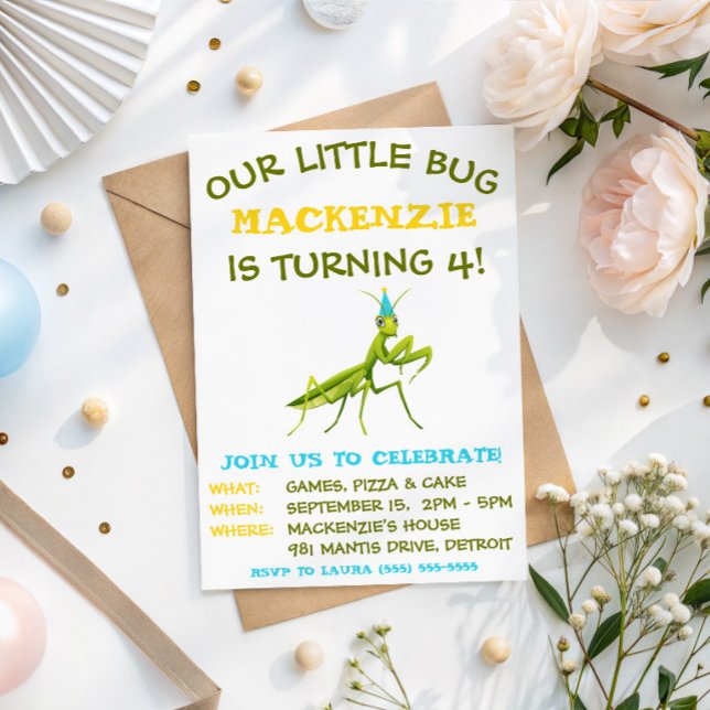 Invitación Nuestra Pequeña Chinche, Mantis Religiosa, Fiesta  (Subido por el creador)