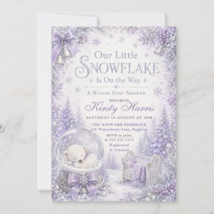 Invitación Nuestra Pequeña Copo de Nieve Está En Camino Baby
