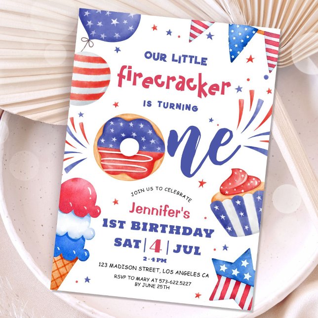 Invitación Nuestra Pequeña Cuarta de Julo de Cumpleaños 1er A (Subido por el creador)