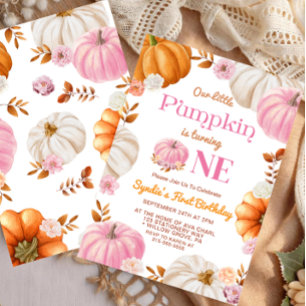 Invitación Nuestra Pequeña Cumpleaños de Niña Calabacita Prim