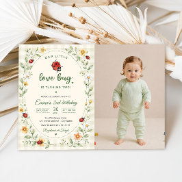 Invitación Nuestra Pequeña Dama de Amor Mariquita Cumpleaños