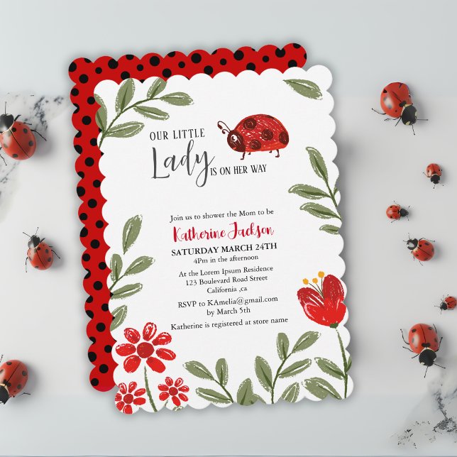 Invitación Nuestra pequeña dama está de camino a la ducha de  (Subido por el creador)
