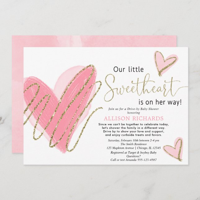 Invitación Nuestra pequeña ducha de bebé en auto-by