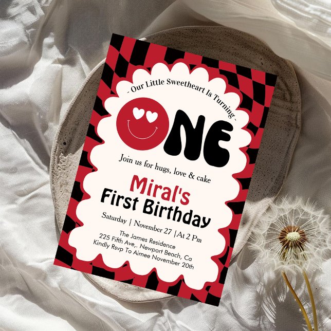 Invitación Nuestra Pequeña Dulzura Cumple Uno 1er Cumpleaños  (Subido por el creador)