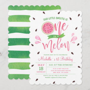 Invitación Nuestra Pequeña Dulzura es Única Como Un Melón Cum