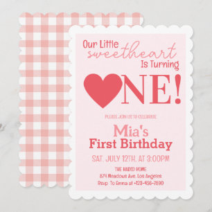 Invitación Nuestra Pequeña Dulzura Primera Fiesta de Cumpleañ