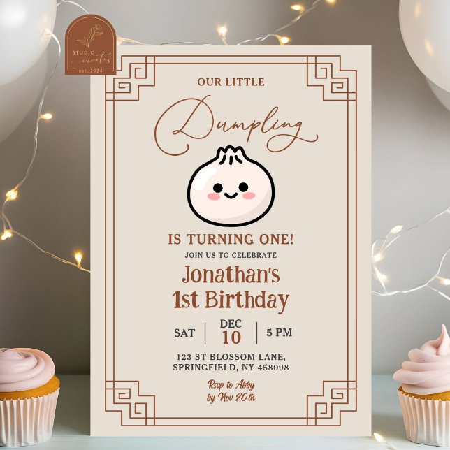 Invitación Nuestra Pequeña Empanada China Bao Primer Cumpleañ (Subido por el creador)