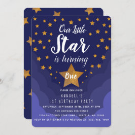 Invitación Nuestra pequeña estrella es el primer cumpleaños