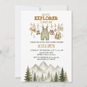 Invitación Nuestra Pequeña Exploradora Está Casi Aquí Baby Sh