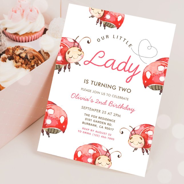 Invitación Nuestra pequeña fiesta de cumpleaños Chica de Lady (Subido por el creador)