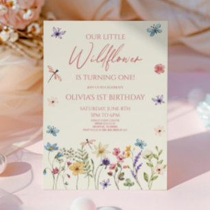 Invitación Nuestra Pequeña Fiesta de Cumpleaños de Flor Silve