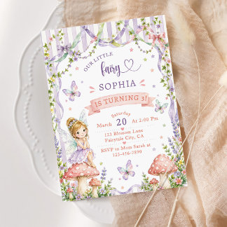 Invitación Nuestra pequeña fiesta de cumpleaños de hada