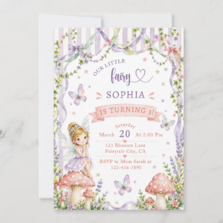 Invitación Nuestra pequeña fiesta de cumpleaños de hada