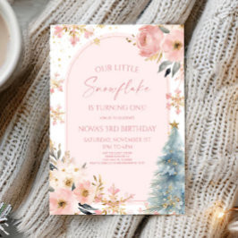 Invitación Nuestra pequeña fiesta de cumpleaños de invierno r