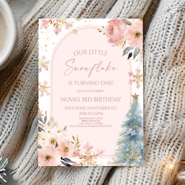 Invitación Nuestra pequeña fiesta de cumpleaños de invierno r (Subido por el creador)