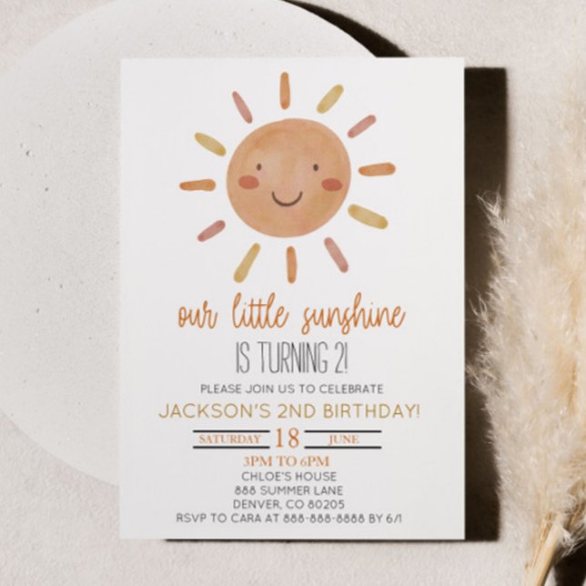 Invitación Nuestra pequeña fiesta de cumpleaños de sol amaril (Subido por el creador)