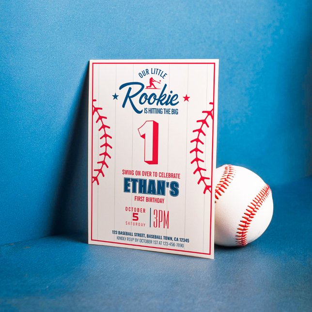 Invitación Nuestra pequeña fiesta de cumpleaños del béisbol R (Subido por el creador)
