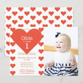 Invitación Nuestra pequeña fiesta de cumpleaños del corazón r