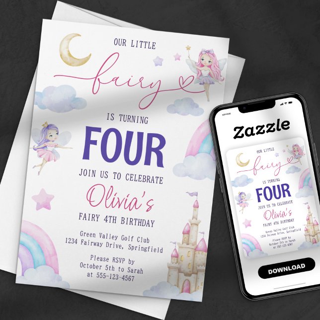 Invitación Nuestra pequeña fiesta mágica de hadas Cuento de h (Subido por el creador)