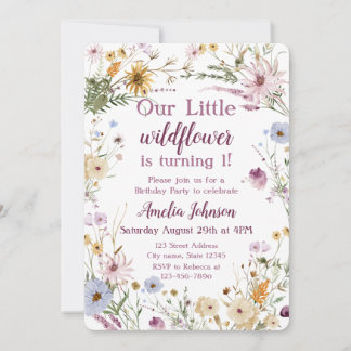 Invitación Nuestra Pequeña Flor Silvestre Cumple 1 Añito