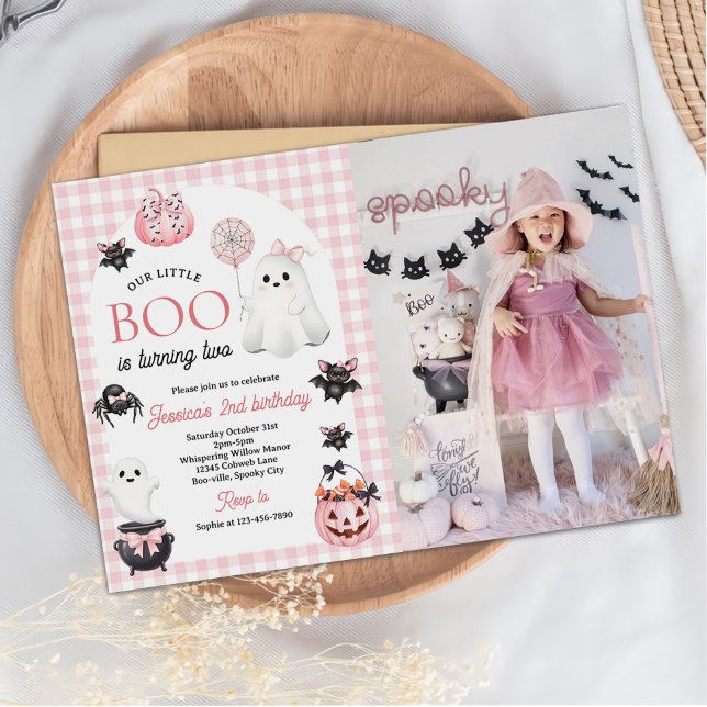 Invitación Nuestra pequeña foto de cumpleaños de Halloween fa (Subido por el creador)