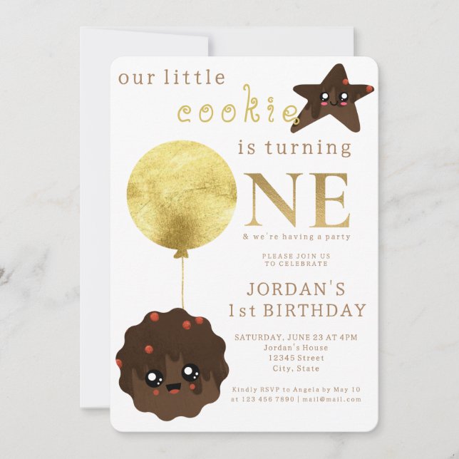 Invitación Nuestra pequeña galleta se está volviendo un lindo (Anverso)