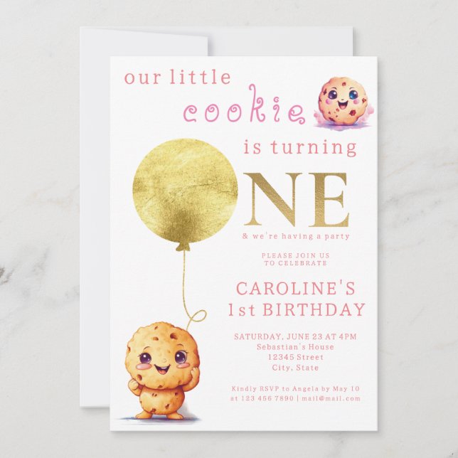Invitación Nuestra pequeña galleta se está volviendo un lindo (Anverso)