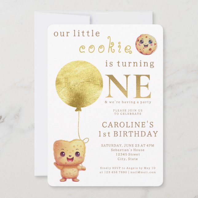 Invitación Nuestra pequeña galleta se está volviendo un lindo (Anverso)