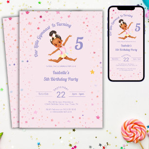 Invitación Nuestra pequeña gimnasta cumple 5 años de cumpleañ