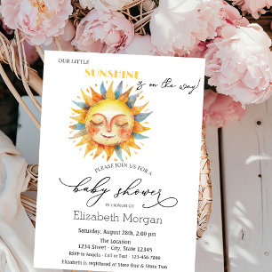 Invitación Nuestra Pequeña Luz de Sol,Sol,Puntos Amarillos In