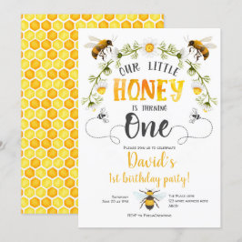 Invitación Nuestra pequeña miel, abeja de burbujas, abeja pri