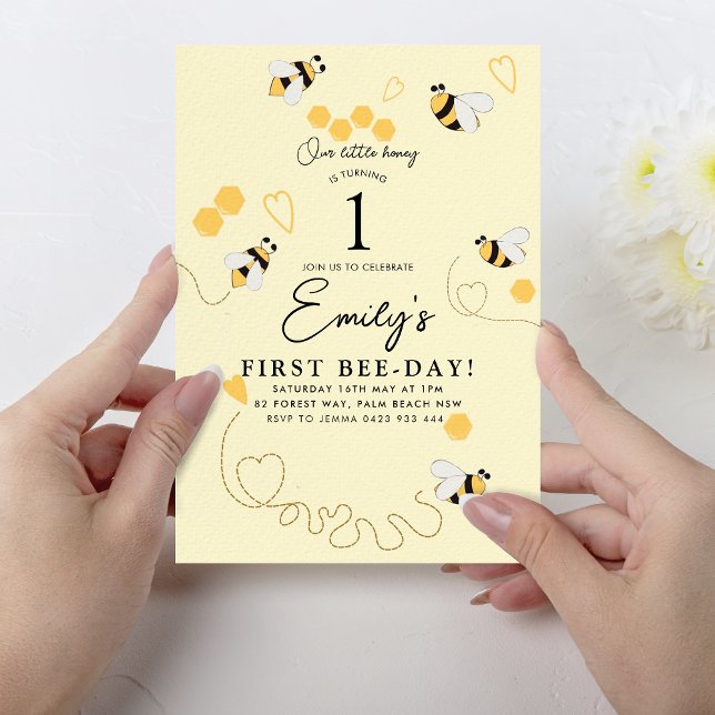 Invitación Nuestra pequeña miel cumple un cumpleaños de abeja (Subido por el creador)
