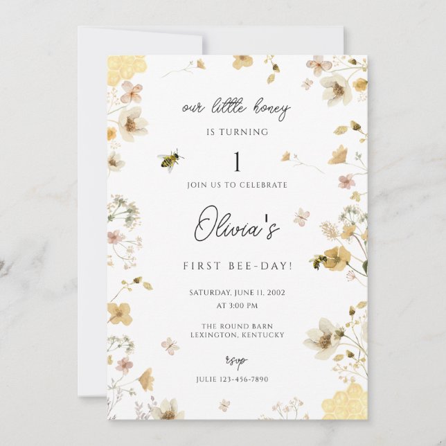 Invitación Nuestra Pequeña Miel se está convirtiendo en una i (Anverso)