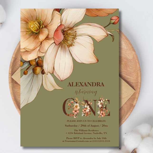 Invitación Nuestra pequeña niña de flores silvestres de prime (Subido por el creador)