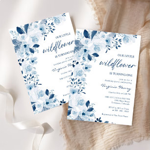 Invitación Nuestra pequeña niña de flores silvestres Fiesta d