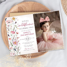 Invitación Nuestra pequeña niña de flores silvestres Fiesta d