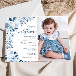 Invitación Nuestra pequeña niña de flores silvestres foto de 