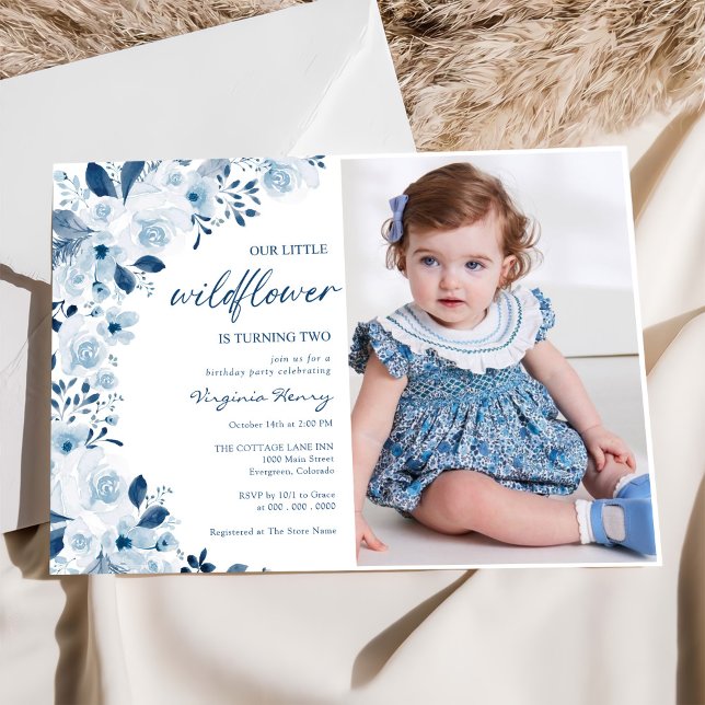 Invitación Nuestra pequeña niña de flores silvestres foto de  (Subido por el creador)