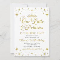 Nuestra pequeña princesa cumpleaños real oro y azu