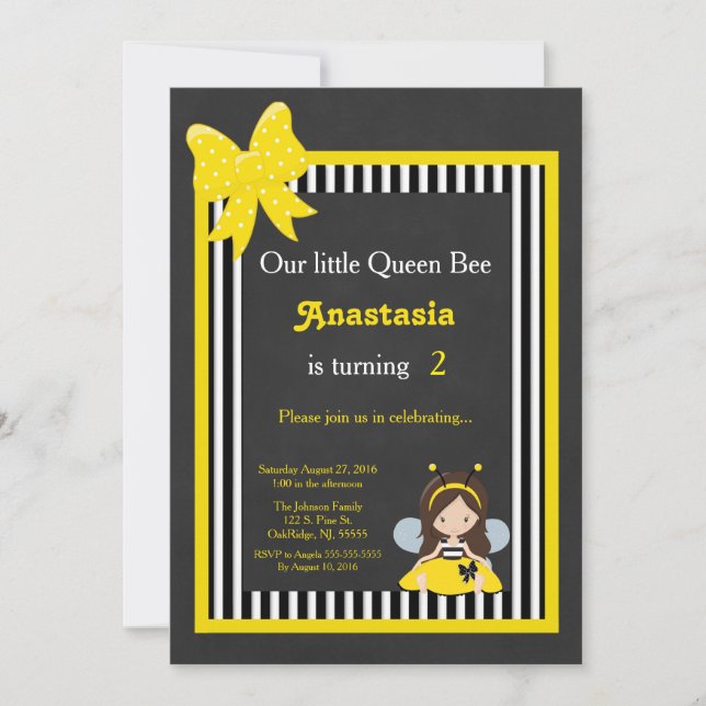 Invitación Nuestra pequeña reina (Anverso)