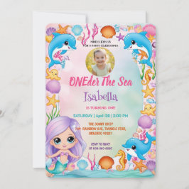 Invitación nuestra pequeña sirena 1ª Foto cumpleaños de veran
