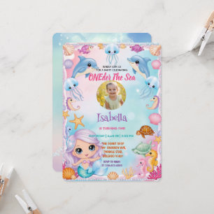 Invitación nuestra pequeña sirena 1ª Foto cumpleaños de veran