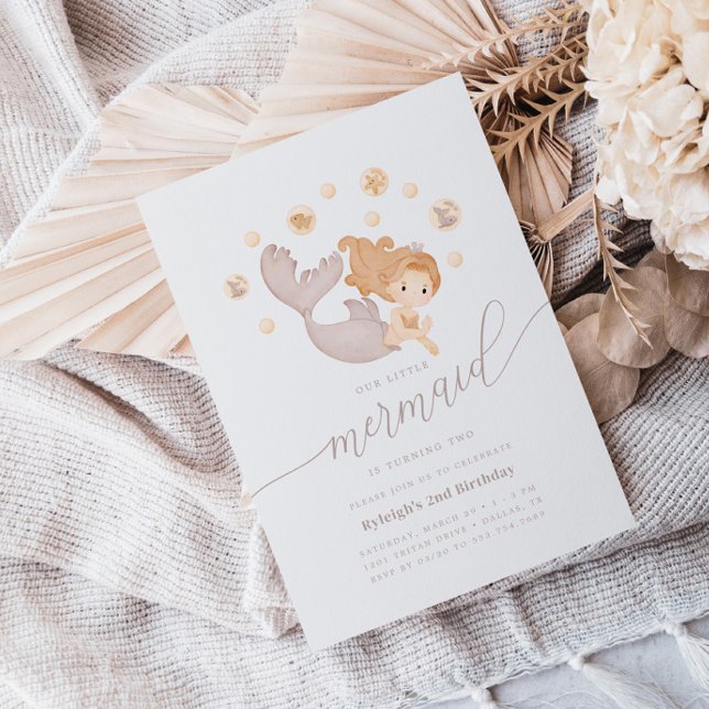 Invitación Nuestra pequeña sirena Chicas en el mar Boho Fiest (Subido por el creador)