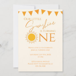 Invitación Nuestra Pequeña Sunshine Cumple Un Año