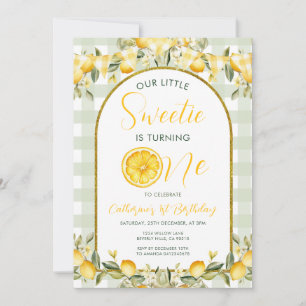 Invitación Nuestra pequeña Sweetie limón Cumpleaños 1 Verano