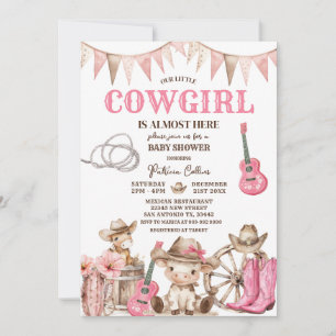 Invitación Nuestra Pequeña Vaquera Fiesta de Baby Shower del 